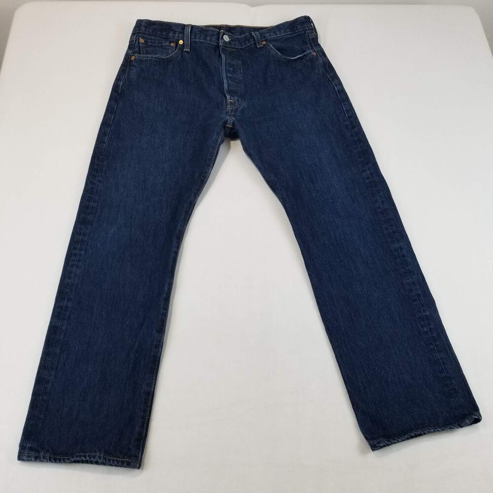 Levis 501 Jeans Mens 36x30 Blue Button Fly Straight Leg Denim 100% Cotton